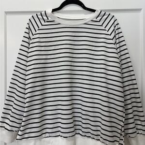Striped Black and White Women's Top. Size Large